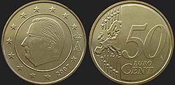Belgian coins - 50 euro centów 2007