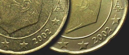 Wariant monety o nominale 20 euro centów z 2002