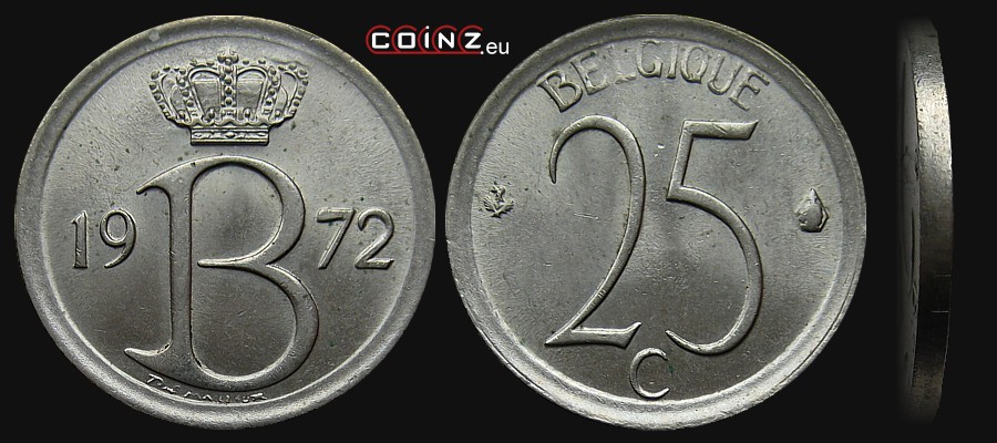 25 centimes 1964-1975 (French) - Belgian coins