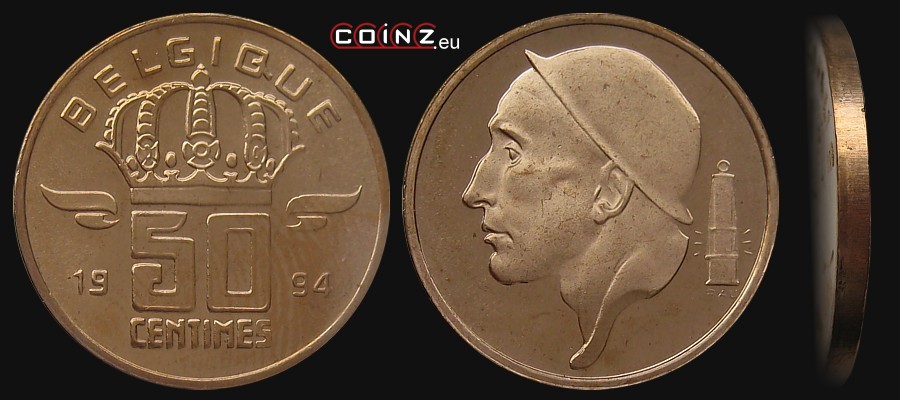 50 centimes 1955-1998 (French) - Belgian coins