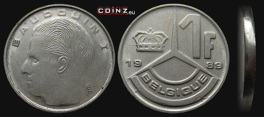 1 frank 1989-1993 (francuska) - monety Belgii