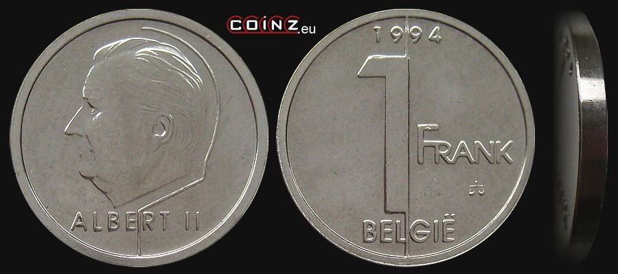 1 frank 1994-1998 (niderlandzka) - monety Belgii
