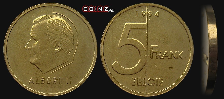 5 frank 1994-1998 (Dutch) - Belgian coins