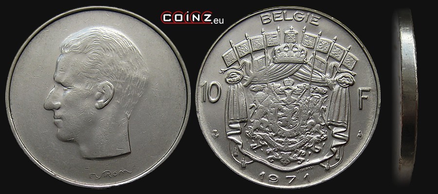 10 franków 1969-1979 (niderlandzka) - monety Belgii