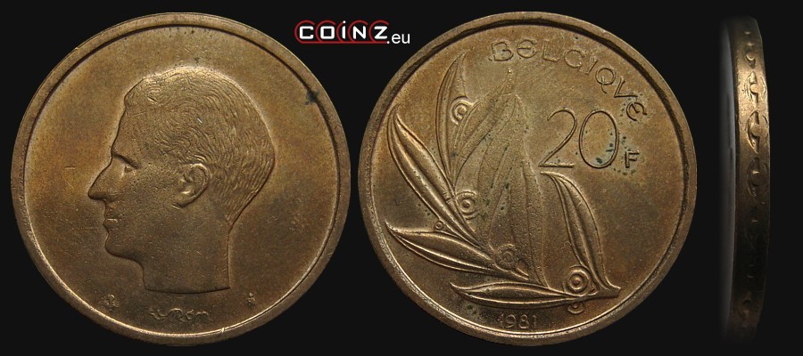 20 francs 1980-1993 (French) - Belgian coins