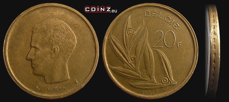 20 frank 1980-1993 (Dutch) - Belgian coins