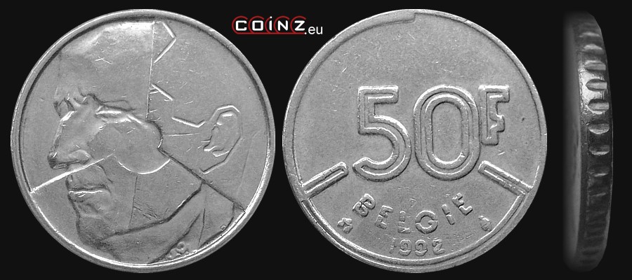 50 franków 1987-1993 (niderlandzka) - monety Belgii