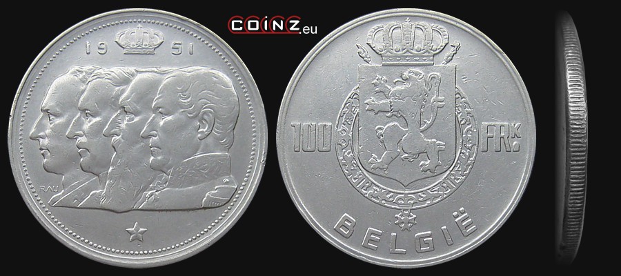 100 frank 1948-1951 (Dutch) - Belgian coins