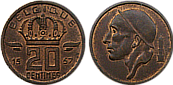 monety Belgii - 20 centymów 1953-1963 fr.