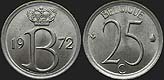 monety Belgii - 25 centymów 1964-1975 fr.