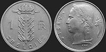 monety Belgii - 1 frank 1950-1988 nl.