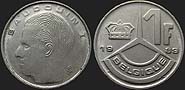 monety Belgii - 1 frank 1989-1993 Król Baldwin I fr.
