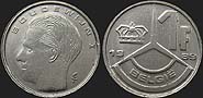 monety Belgii - 1 frank 1989-1993 Król Baldwin I nl.