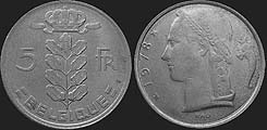 monety Belgii - 5 franków 1948-1981 fr.