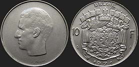 monety Belgii - 10 franków 1969-1979 Król Baldwin I nl.