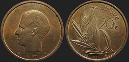 monety Belgii - 20 franków 1980-1993 Król Baldwin I fr.