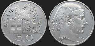 monety Belgii - 50 franków 1948-1954 nl.