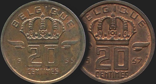 obverse size in 1953 and years 1954-1963