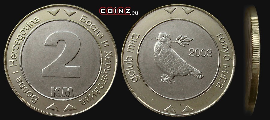 2 marki transferowe od 2000 - monety Bośni i Hercegowiny