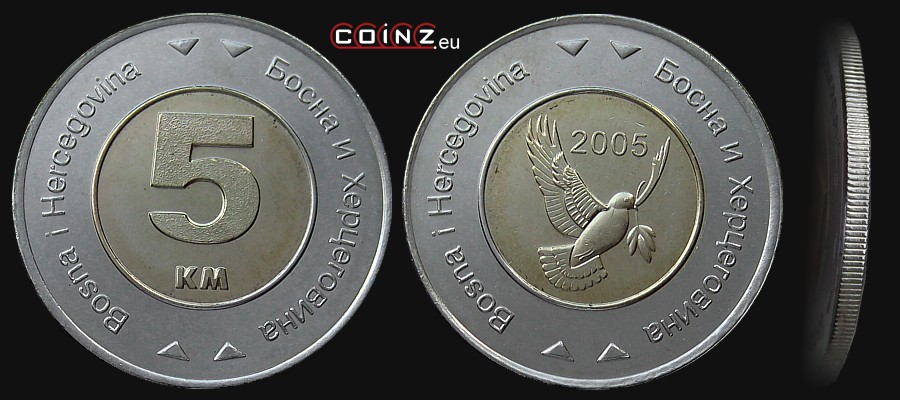 5 marek transferowych od 1995 - monety Bośni i Hercegowiny