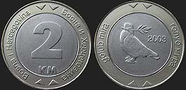 monety Bośni - 2 marki transferowe od 2000