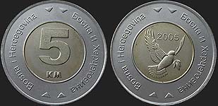 monety Bośni - 5 marek transferowych od 2005