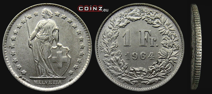 1 frank 1875-1967 - monety Szwajcarii