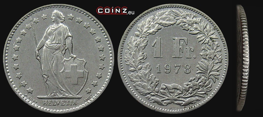 1 frank 1968-1982 - monety Szwajcarii