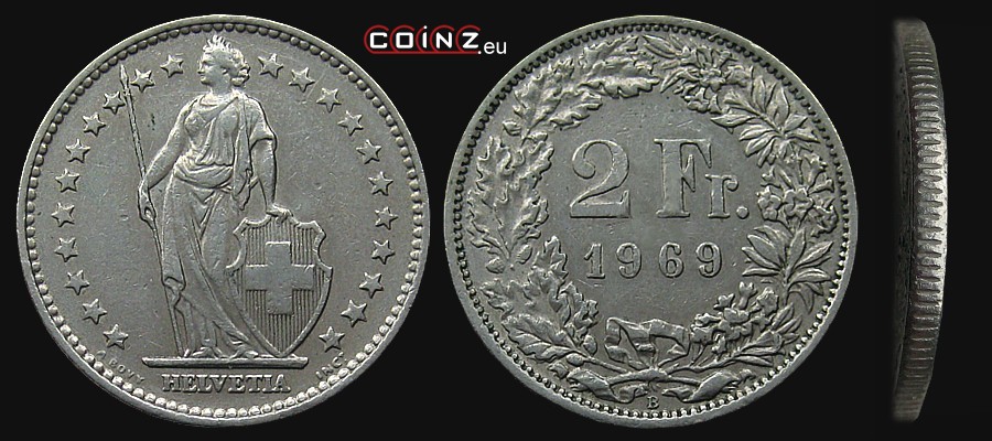 2 franki 1968-1982 - monety Szwajcarii