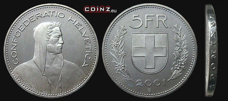 5 franków od 1968 - monety Szwajcarii