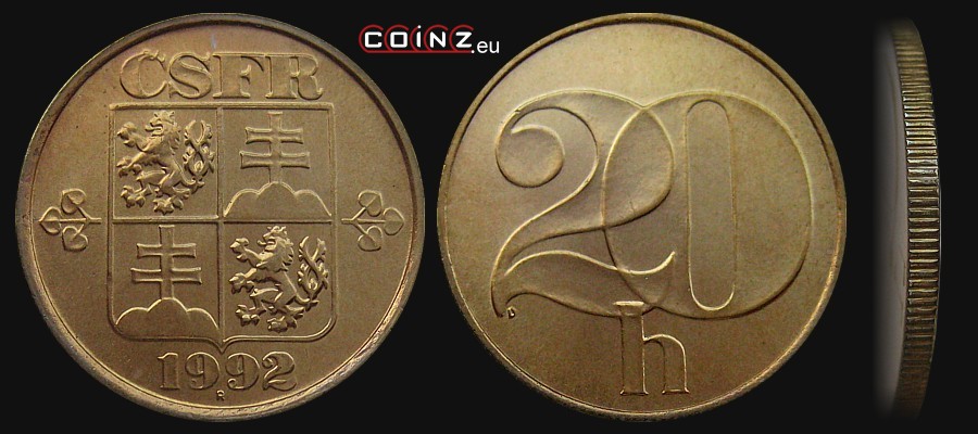 20 haleru 1991-1992 - Coins of Czechoslovakia