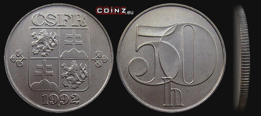 50 haleru 1991-1992 - Coins of Czechoslovakia