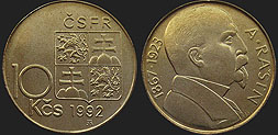 Monety Czechosłowacji - 10 koron 1992 Alois Rašín
