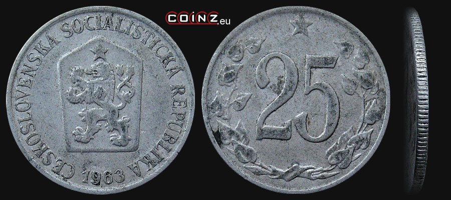 25 halerzy 1962-1964 - monety Czechosłowacji