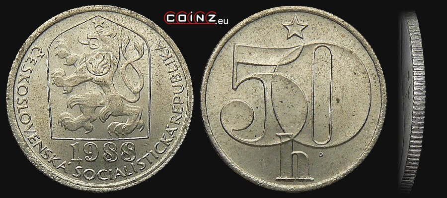 50 halerzy 1978-1990 - monety Czechosłowacji