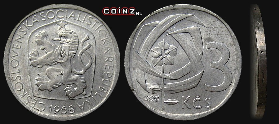 3 korony 1965-1969 - monety Czechosłowacji