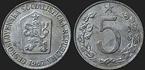 Czechoslovak coins - 5 haleru 1962-1976
