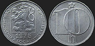 Monety Czechosłowacji - 10 halerzy 1974-1990
