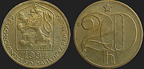 Czechoslovak coins - 20 haleru 1972-1990