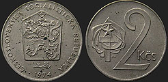 Monety Czechosłowacji - 2 korony 1972-1990