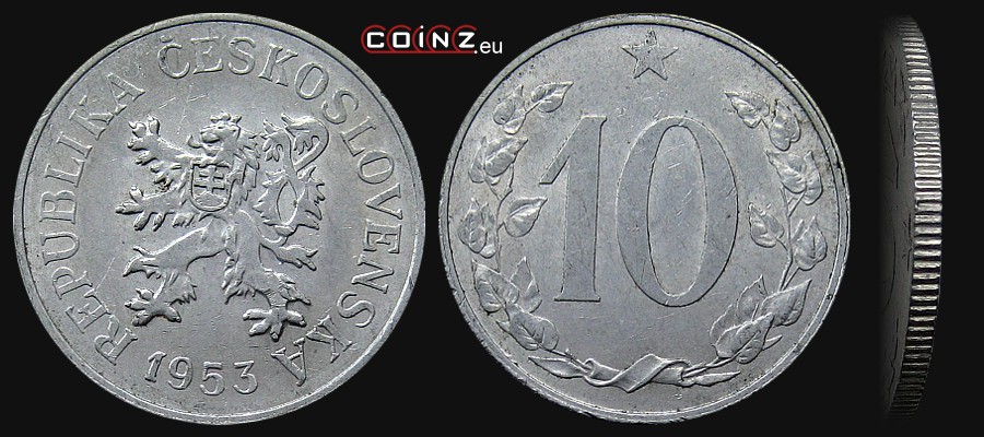 10 haleru 1953-1958 - Coins of Czechoslovakia