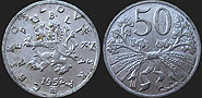Czechoslovak coins - 50 haleru 1951-1953