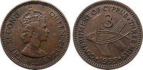 Cypriot coins (British) - 3 mils 1955
