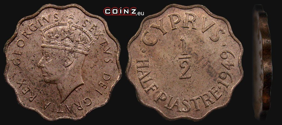 1/2 piastre 1949 - Cypriot coins (British)