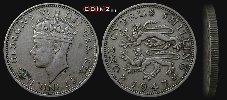 1 szyling 1947 - monety Cypru