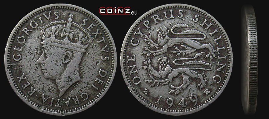 1 szyling 1949 - monety Cypru