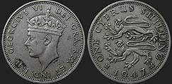 Cypriot coins (British) - 1 shilling 1947