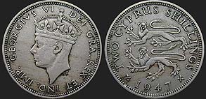 Monety Cypru (brytyjskiego) - 2 szylingi 1947