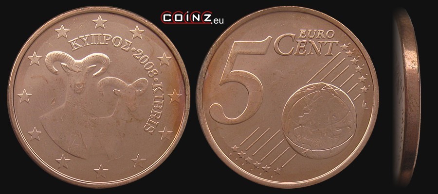 5 euro centów od 2008 - monety Cypru