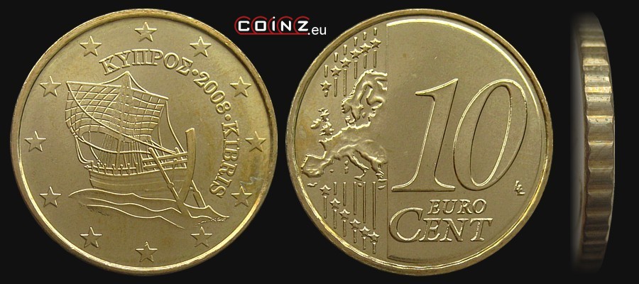 10 euro centów od 2008 - monety Cypru